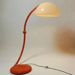 Clearance Pamono Orange Serpente Floor Lamp by Elio Martinelli for Luce, Italy, 1970s