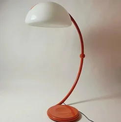 Clearance Pamono Orange Serpente Floor Lamp by Elio Martinelli for Luce, Italy, 1970s