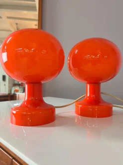 Clearance Pamono Orange Table Lamp by Michael Bang for Holmegaard