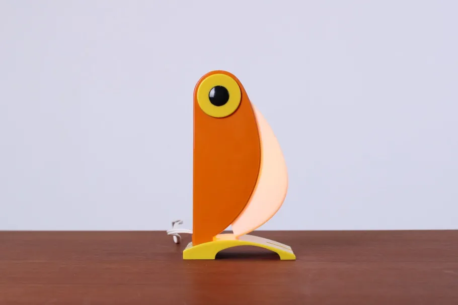 Discount Pamono Orange Toucan Table Lamp by Ferrari for OTF Verona, 1960s