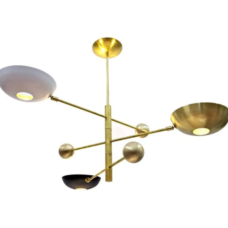Hot Pamono Orbitale Brass Chandelier by Silvio Piattelli