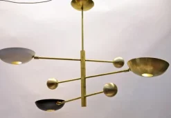 Hot Pamono Orbitale Brass Chandelier by Silvio Piattelli
