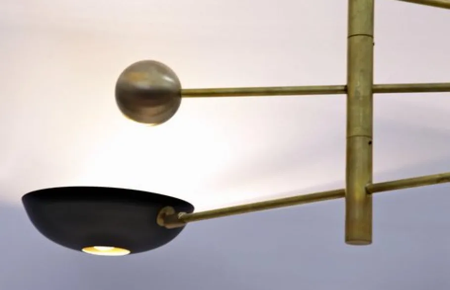 Hot Pamono Orbitale Brass Chandelier by Silvio Piattelli