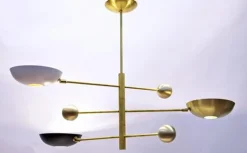 Hot Pamono Orbitale Brass Chandelier by Silvio Piattelli