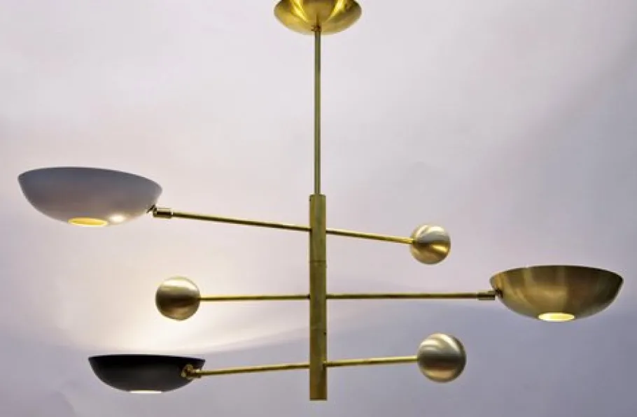 Hot Pamono Orbitale Brass Chandelier by Silvio Piattelli