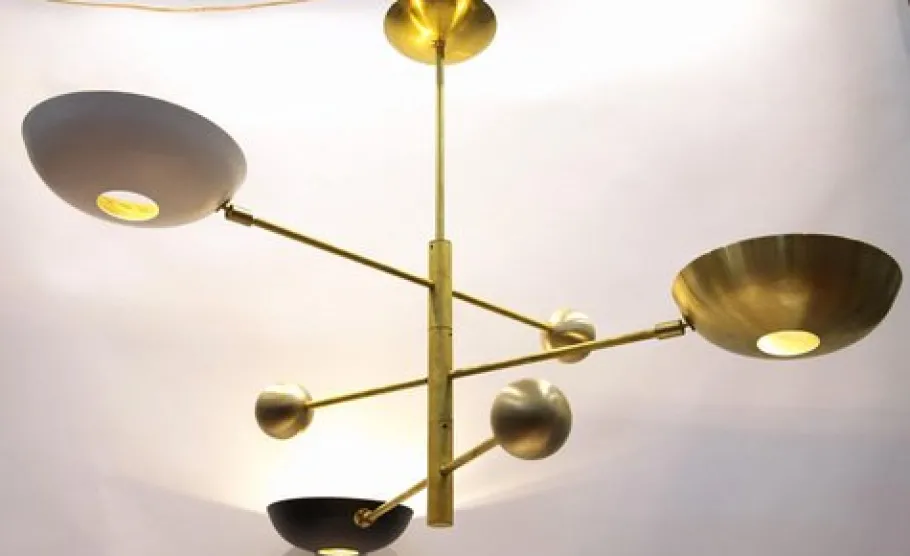 Hot Pamono Orbitale Brass Chandelier by Silvio Piattelli