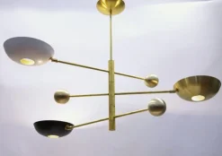 Hot Pamono Orbitale Brass Chandelier by Silvio Piattelli