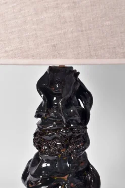 New Pamono Organic Dark Green Ceramic Lamp by Helder