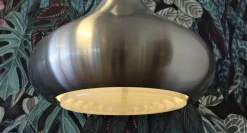 New Pamono Orient Brushed Aluminum Pendant Lamp by Jo Hammerborg for Fog & Mørup, 1960s