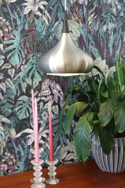 New Pamono Orient Brushed Aluminum Pendant Lamp by Jo Hammerborg for Fog & Mørup, 1960s