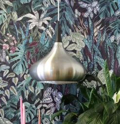 New Pamono Orient Brushed Aluminum Pendant Lamp by Jo Hammerborg for Fog & Mørup, 1960s