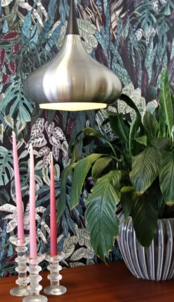 New Pamono Orient Brushed Aluminum Pendant Lamp by Jo Hammerborg for Fog & Mørup, 1960s