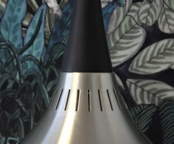 New Pamono Orient Brushed Aluminum Pendant Lamp by Jo Hammerborg for Fog & Mørup, 1960s