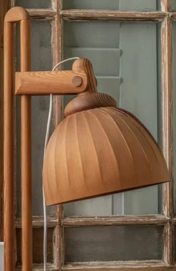 New Pamono Original Scandinavian Bent Pine Adjustable Floor Light by Hans-Agne Jakobsson, 1960s