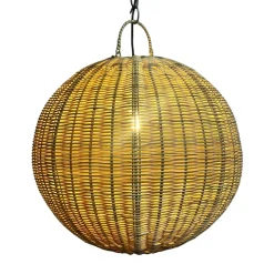 Pamono Outdoor Faux Rattan Globe Lantern, 2010s