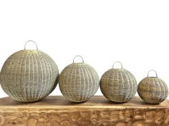 Best Pamono Outdoor Faux Rattan Globe Lantern, 2010s