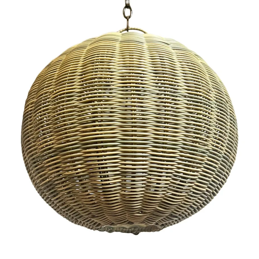 Outlet Pamono Outdoor Faux Rattan Globe Lantern, 2010s