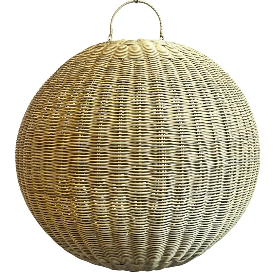 Online Pamono Outdoor Faux Rattan Globe Lantern, 2010s