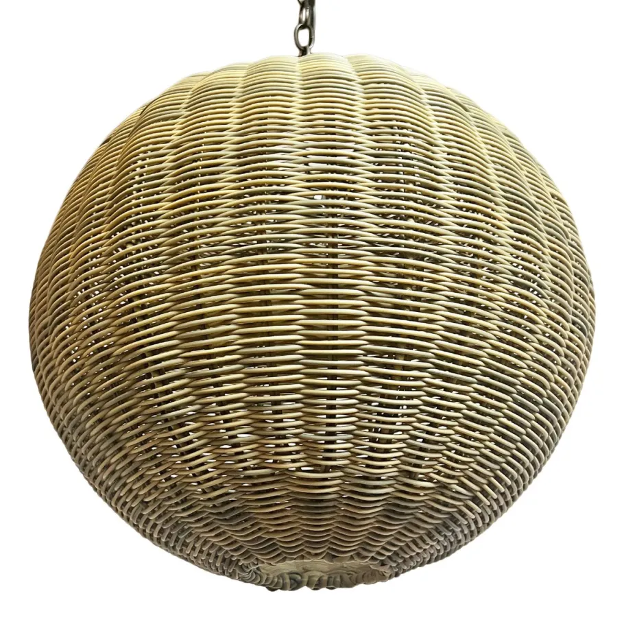 Online Pamono Outdoor Faux Rattan Globe Lantern, 2010s