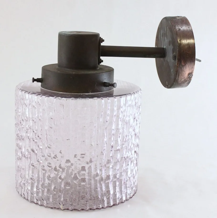 New Pamono Outdoor Lamp in Copper and Glass, 1960s