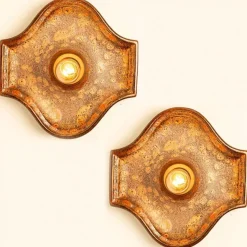Clearance Pamono Oval Fat Lava Style Ceramic Wall Lights, 1970s, Set of 2