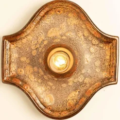 Clearance Pamono Oval Fat Lava Style Ceramic Wall Lights, 1970s, Set of 2