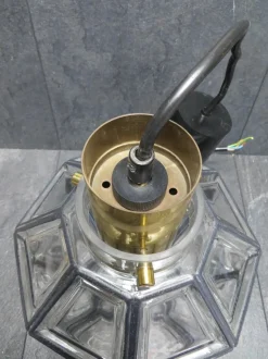 Hot Pamono P216 Ceiling Lamp in Glass and Brass from Glashütte Limburg, 1960s