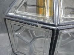 Hot Pamono P216 Ceiling Lamp in Glass and Brass from Glashütte Limburg, 1960s