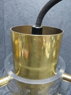 Hot Pamono P216 Ceiling Lamp in Glass and Brass from Glashütte Limburg, 1960s