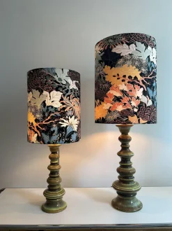 Hot Pamono Pagoda-Shaped Green Gradient Glazed Fat Lava Lamps, 1960s, Set of 2