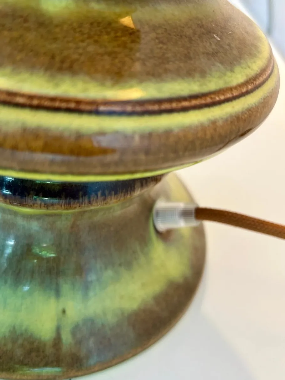 Hot Pamono Pagoda-Shaped Green Gradient Glazed Fat Lava Lamps, 1960s, Set of 2