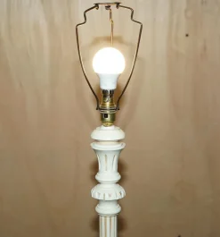 Discount Pamono Painted Floor Lamp with Vintage Floral Shade