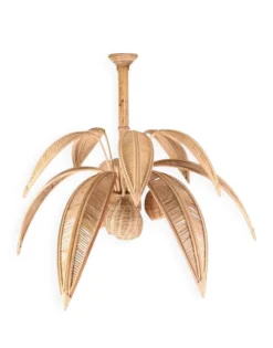 Clearance Pamono Palm Tree Ceiling Light in Rattan, 1990s