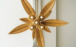 Clearance Pamono Palm Tree Ceiling Light in Rattan, 1990s