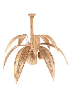 Clearance Pamono Palm Tree Ceiling Light in Rattan, 1990s