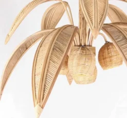 Clearance Pamono Palm Tree Ceiling Light in Rattan, 1990s