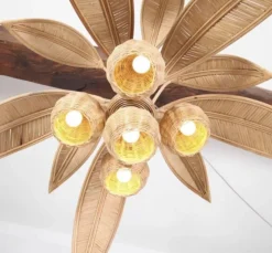 Clearance Pamono Palm Tree Ceiling Light in Rattan, 1990s