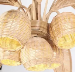 Clearance Pamono Palm Tree Ceiling Light in Rattan, 1990s