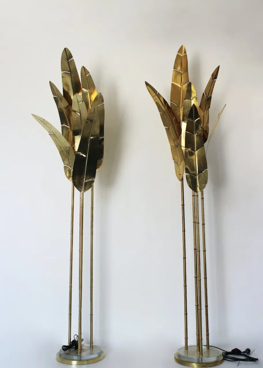Pamono Palma Floor Lamp in Brass, 1970s