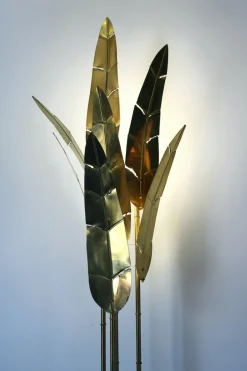 Pamono Palma Floor Lamp in Brass, 1970s