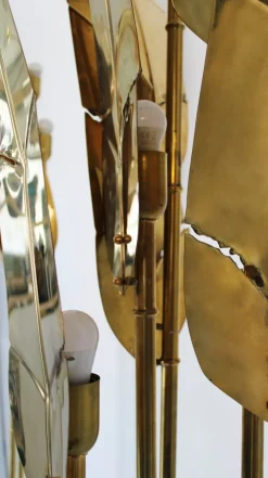 Pamono Palma Floor Lamp in Brass, 1970s