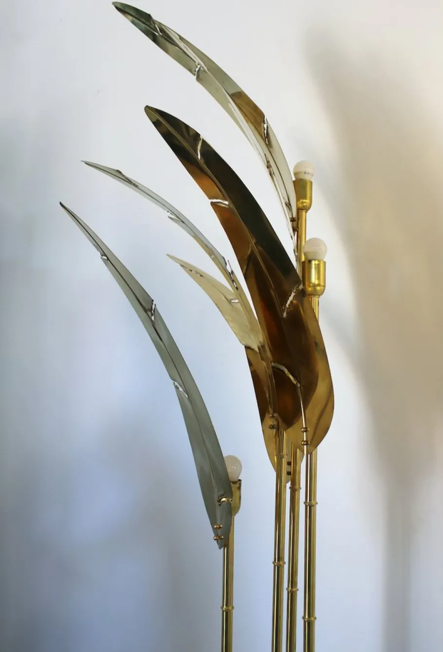 Pamono Palma Floor Lamp in Brass, 1970s