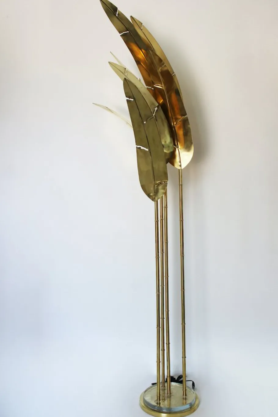 Pamono Palma Floor Lamp in Brass, 1970s
