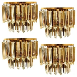 Clearance Pamono Palwa Murano Glass and Brass Sconce, Austria, 1960s
