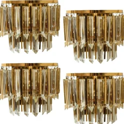 Clearance Pamono Palwa Murano Glass and Brass Sconce, Austria, 1960s