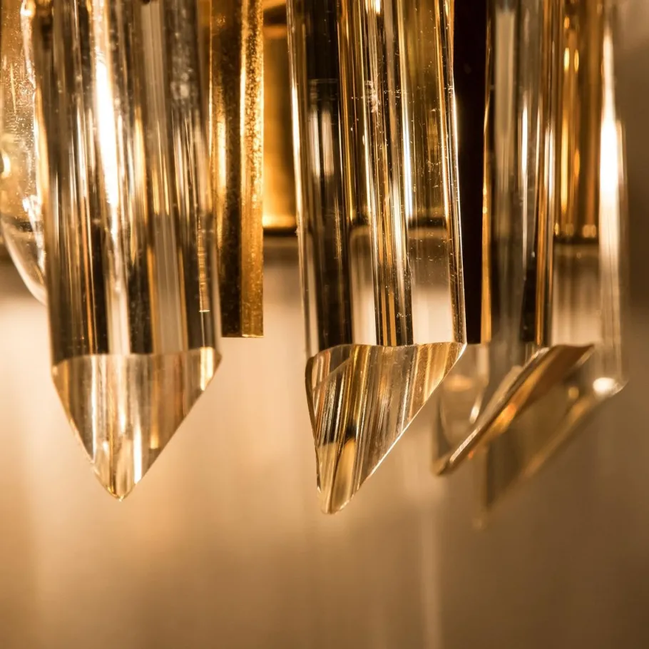 Clearance Pamono Palwa Murano Glass and Brass Sconce, Austria, 1960s