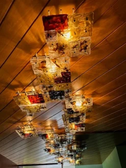 New Pamono Patchwork Wall Lights in Hand Blown Glass attributed to Toni Zuccheri for Venini, 1970s, Set of 20