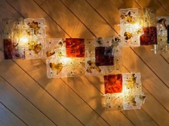 New Pamono Patchwork Wall Lights in Hand Blown Glass attributed to Toni Zuccheri for Venini, 1970s, Set of 20