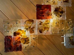 New Pamono Patchwork Wall Lights in Hand Blown Glass attributed to Toni Zuccheri for Venini, 1970s, Set of 20