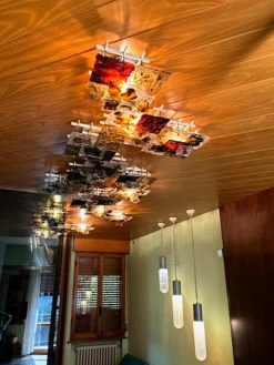 New Pamono Patchwork Wall Lights in Hand Blown Glass attributed to Toni Zuccheri for Venini, 1970s, Set of 20